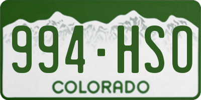 CO license plate 994HSO