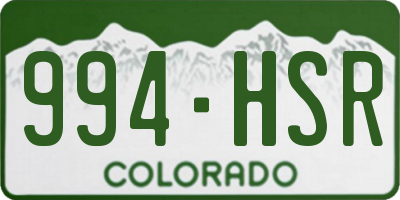 CO license plate 994HSR