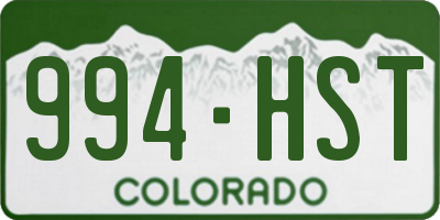 CO license plate 994HST