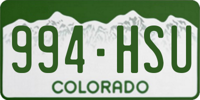 CO license plate 994HSU