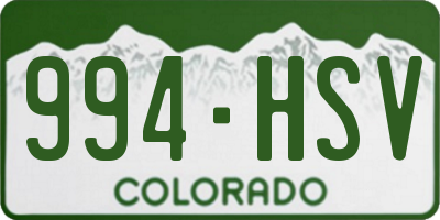 CO license plate 994HSV