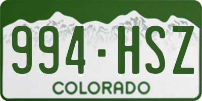 CO license plate 994HSZ