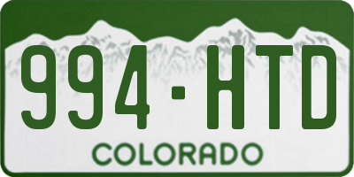 CO license plate 994HTD