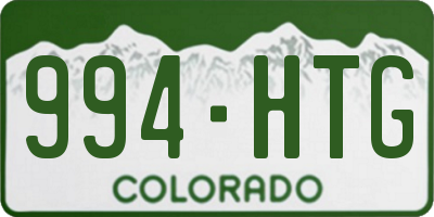 CO license plate 994HTG