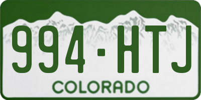 CO license plate 994HTJ