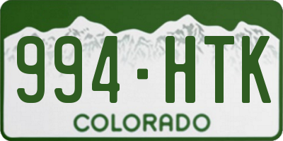 CO license plate 994HTK