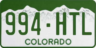 CO license plate 994HTL