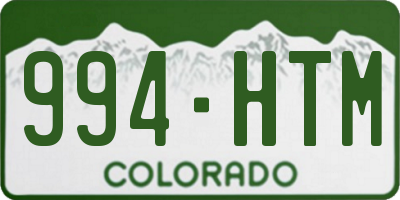 CO license plate 994HTM