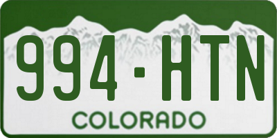 CO license plate 994HTN
