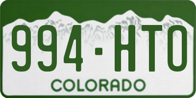 CO license plate 994HTO