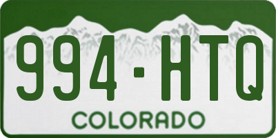 CO license plate 994HTQ