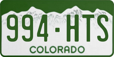 CO license plate 994HTS