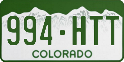 CO license plate 994HTT