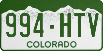 CO license plate 994HTV