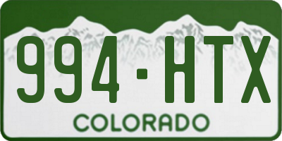 CO license plate 994HTX