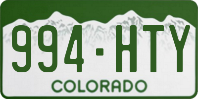 CO license plate 994HTY