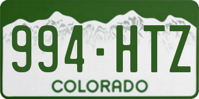 CO license plate 994HTZ