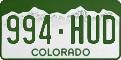 CO license plate 994HUD