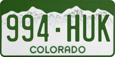 CO license plate 994HUK