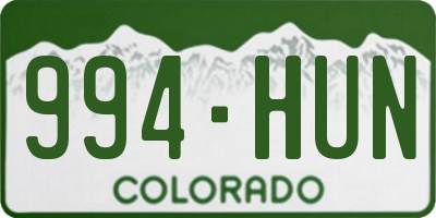 CO license plate 994HUN