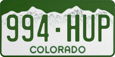 CO license plate 994HUP