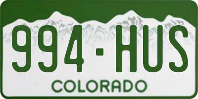 CO license plate 994HUS