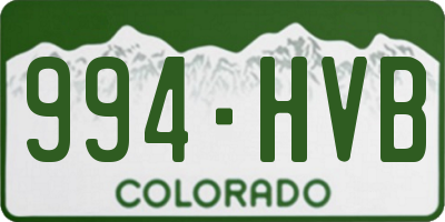 CO license plate 994HVB