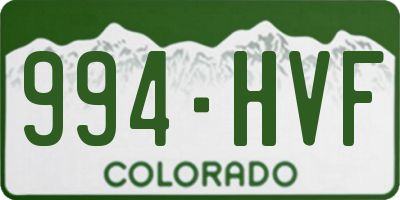 CO license plate 994HVF