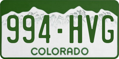 CO license plate 994HVG
