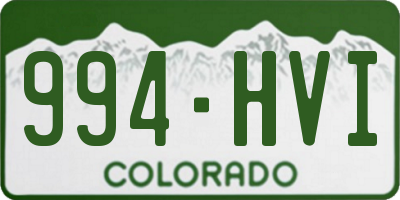 CO license plate 994HVI