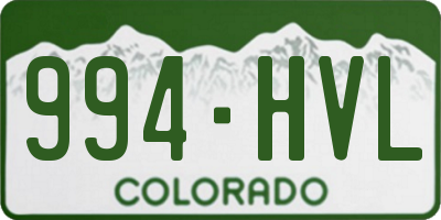 CO license plate 994HVL
