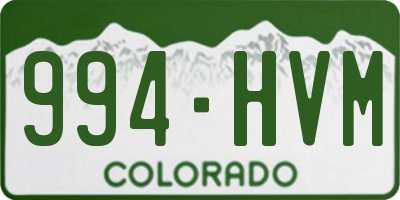 CO license plate 994HVM