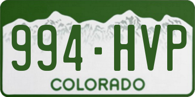 CO license plate 994HVP