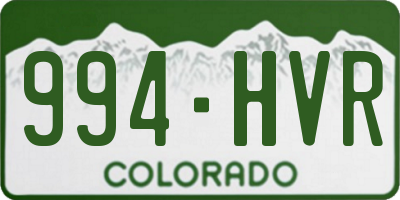 CO license plate 994HVR