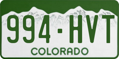 CO license plate 994HVT