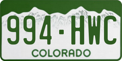 CO license plate 994HWC
