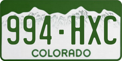 CO license plate 994HXC