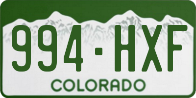CO license plate 994HXF