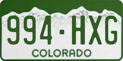 CO license plate 994HXG