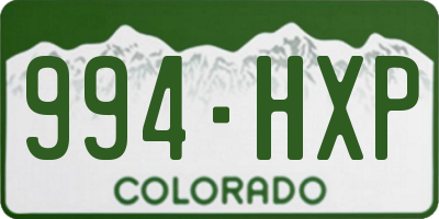 CO license plate 994HXP