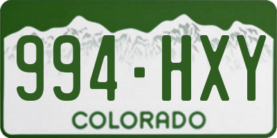 CO license plate 994HXY
