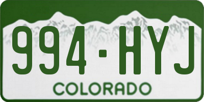 CO license plate 994HYJ