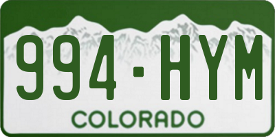 CO license plate 994HYM