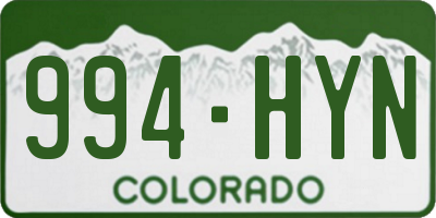 CO license plate 994HYN