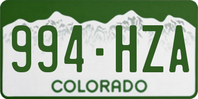 CO license plate 994HZA