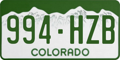 CO license plate 994HZB