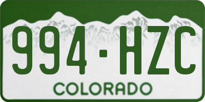 CO license plate 994HZC