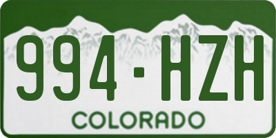 CO license plate 994HZH