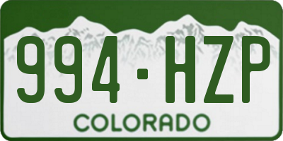 CO license plate 994HZP