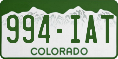 CO license plate 994IAT